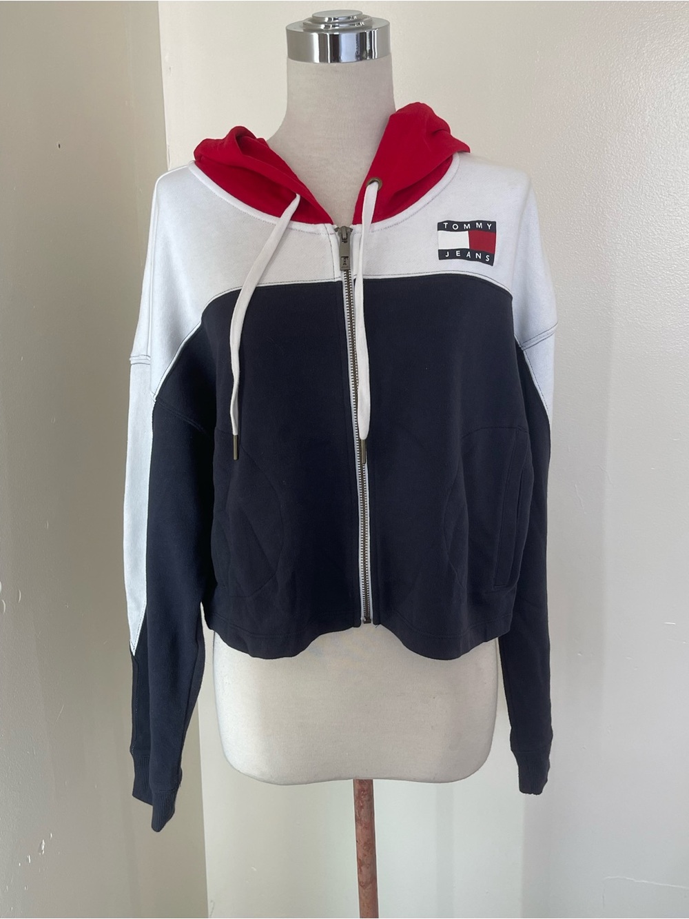 Tommy Hilfiger Colorblock Zip Hoodie - Navy White Red